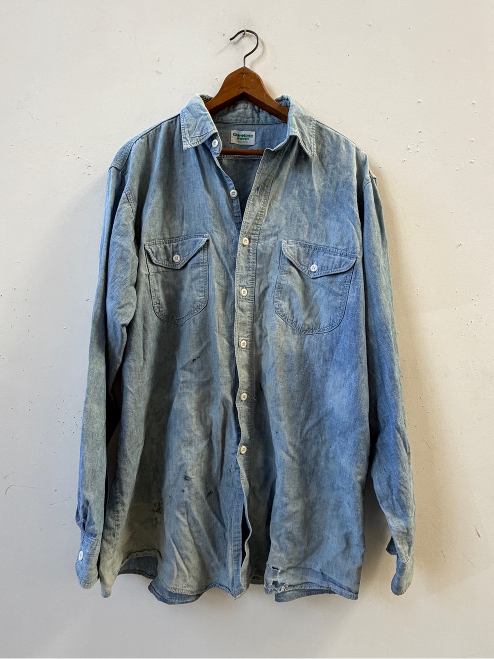 Vintage Osh Kosh Union Made Work Shirt - Heavily Distressed